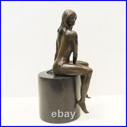 Statue Sculpture Nymphe Sexy Style Art Deco Style Art Nouveau Bronze massif Sign