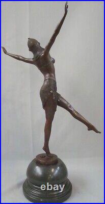 Statue Sculpture Palmyre Sexy Style Art Deco Style Art Nouveau Bronze massif Sig