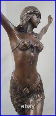 Statue Sculpture Palmyre Sexy Style Art Deco Style Art Nouveau Bronze massif Sig