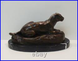 Statue Sculpture Panthere de Tunis Animalier Style Art Deco Style Art Nouveau Br