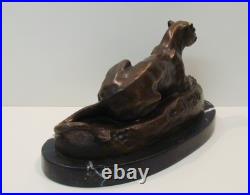 Statue Sculpture Panthere de Tunis Animalier Style Art Deco Style Art Nouveau Br