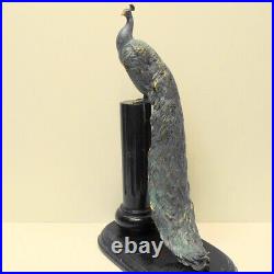 Statue Sculpture Paon Oiseau Animalier Style Art Deco Style Art Nouveau Bronze m