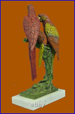 Statue Sculpture Perroquet Oiseau Faune Art Déco Style Art Nouveau Style Bronze