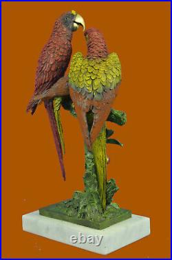 Statue Sculpture Perroquet Oiseau Faune Art Déco Style Art Nouveau Style Bronze