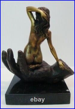 Statue Sculpture Pin-up Sexy Nu Style Art Deco Style Art Nouveau Bronze massif S