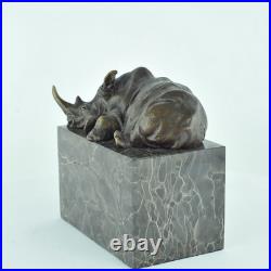 Statue Sculpture Rhinoceros Animalier Style Art Deco Style Art Nouveau Bronze ma