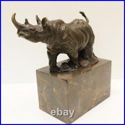 Statue Sculpture Rhinoceros Animalier Style Art Deco Style Art Nouveau Bronze ma