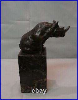 Statue Sculpture Rhinoceros Animalier Style Art Deco Style Art Nouveau Bronze ma