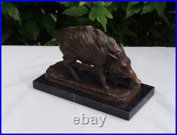 Statue Sculpture Sanglier Animalier Chasse Style Art Deco Style Art Nouveau Bron