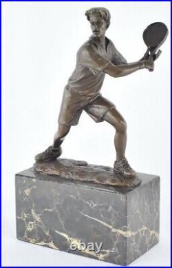 Statue Sculpture Tennis Style Art Deco Style Art Nouveau Bronze massif Signe