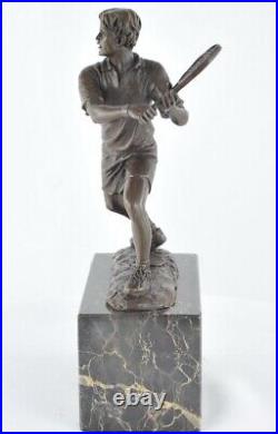 Statue Sculpture Tennis Style Art Deco Style Art Nouveau Bronze massif Signe