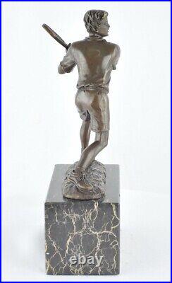 Statue Sculpture Tennis Style Art Deco Style Art Nouveau Bronze massif Signe