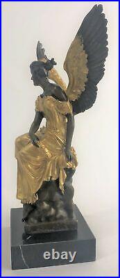 Statue Sculpture Winged Victoire Art Déco Style Art Nouveau Style Bronze Fonte