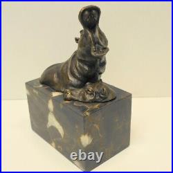 Statue Sculpture hippopotame Animalier Chasse Style Art Deco Style Art Nouveau B