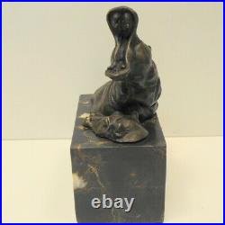 Statue Sculpture hippopotame Animalier Chasse Style Art Deco Style Art Nouveau B
