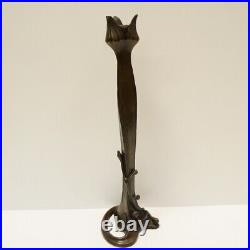 Statue sculpture bougeoir Style Art Deco Style Art Nouveau Bronze massif Signe