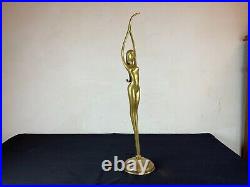 Statue sculpture en laiton, Nue Danseuse Ballerines Art Nouveau trophées