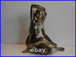 Statuette Sculpture Femme Denudee Art Nouveau / Jugendstil