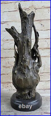 Style Art Nouveau Bronze Vase Chair Femme France Paris Statue Marbre Sculpture