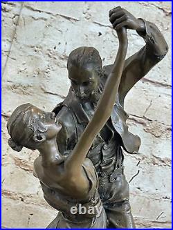 Style Art Nouveau Couple Dansant Tango Espagnol Artiste Milo Bronze Statue