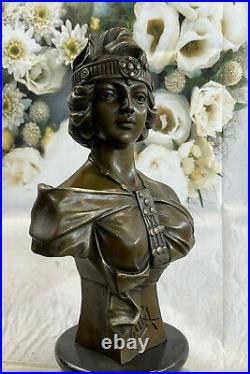 Style Art Nouveau Deco Femelle Buste Par Villanis Bronze Sculpture Collector