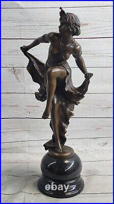 Style Art Nouveau / Décor Main Fabriqué Gypsy Danseuse Bronze Patine Sculpture