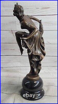 Style Art Nouveau / Décor Main Fabriqué Gypsy Danseuse Bronze Patine Sculpture