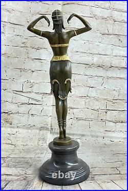 Style Art Nouveau Doré Danseuse Sur Her Orteils Par Danseur Bronze Sculpture