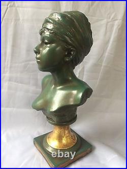 Style Art Nouveau Emmanuel Villanis Sculpture Buste Excellent État