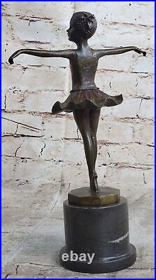 Style Art Nouveau Enfant Ballerine Bureau à Domicile Trophée Bronze Sculpture