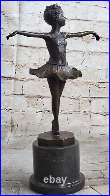 Style Art Nouveau Enfant Ballerine Bureau à Domicile Trophée Bronze Sculpture
