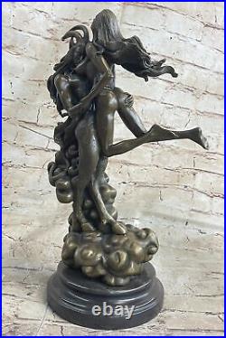 Style Art Nouveau Euro Chair Bronze Diable Satan Satyre Sculpture Fonte Figurine