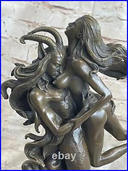 Style Art Nouveau Euro Chair Bronze Diable Satan Satyre Sculpture Fonte Figurine