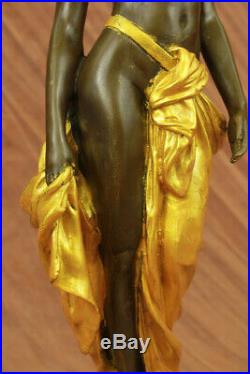 Style Art Nouveau Eve Statue Dame Sirène Nu en Bronze Vénus Sculpture or Cadeau