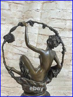 Style Art Nouveau Fonte Femelle Satyre Chair Bronze Sculpture Par ONU Figurine