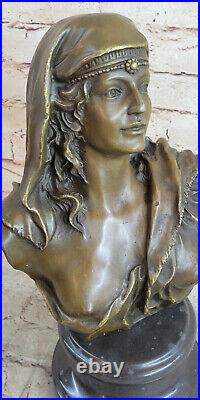 Style Art Nouveau Jeune Bronze Buste Statue Portrait Sculpture Décor Maison