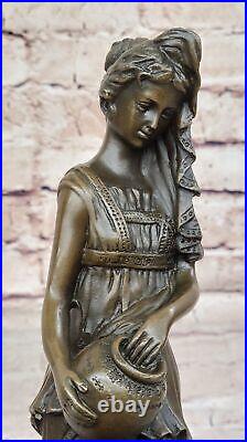 Style Art Nouveau Jeune Bronze Buste Statue Portrait Sculpture Home Décor Ouvre