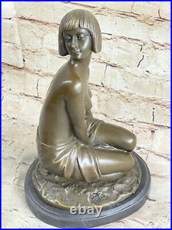 Style Art Nouveau Marron Patine Mythique Mystery Nymphe Sculpture Bronze