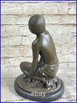 Style Art Nouveau Marron Patine Mythique Mystery Nymphe Sculpture Bronze Affaire
