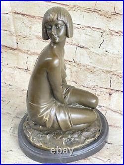 Style Art Nouveau Marron Patine Mythique Mystery Nymphe Sculpture Bronze Affaire