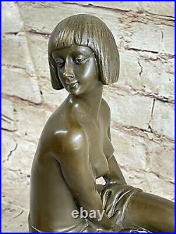 Style Art Nouveau Marron Patine Mythique Mystery Nymphe Sculpture Statue Bronze