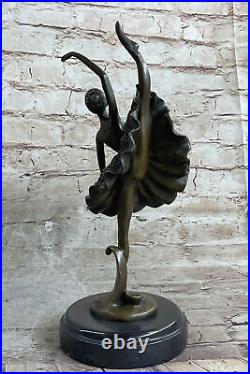 Style Art Nouveau Musée Qualité Classique Ballerine Bronze Marbre Base Statue