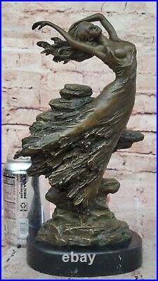 Style Art Nouveau Signée Bronze Gypsy Danseuse Statue Figurine Sculpture N Rsrve