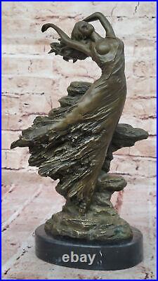 Style Art Nouveau Signée Bronze Gypsy Danseuse Statue Figurine Sculpture N Rsrve