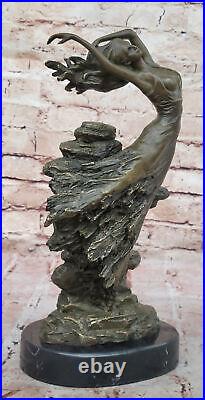 Style Art Nouveau Signée Bronze Gypsy Danseuse Statue Figurine Sculpture N Rsrve