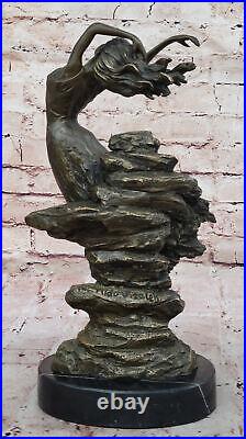 Style Art Nouveau Signée Bronze Gypsy Danseuse Statue Figurine Sculpture N Rsrve