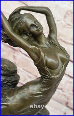 Style Art Nouveau Signée Bronze Gypsy Danseuse Statue Figurine Sculpture N Rsrve