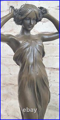 Style Art Nouveau, Signée Pittaluga Alice, Bronze Figurine Statue