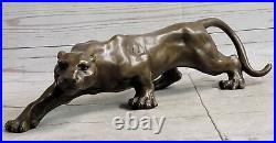 Style Art Nouveau Statue Sculpture Jaguar Faune Déco Bronze Chaud Cas