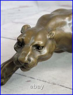 Style Art Nouveau Statue Sculpture Jaguar Faune Déco Bronze Chaud Cas